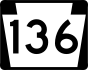 Pennsylvania Route 136 marker