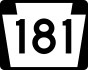 Pennsylvania Route 181 marker
