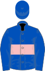 Royal blue, pink hoop