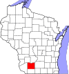 State map highlighting Iowa County