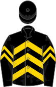 Black with gold chevron
