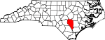State map highlighting Sampson County