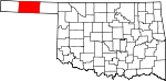 State map highlighting Texas County