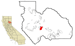 Location in Plumas County and the state of California