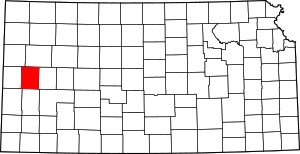 Map of Kansas highlighting Wichita County