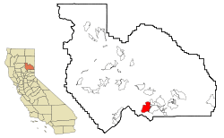 Location in Plumas County and the state of California