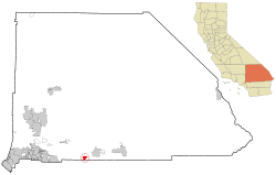 Location in San Bernardino County and the state of California