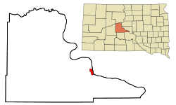 Location in Stanley County and the state of South Dakota