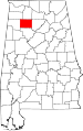 State map highlighting Winston County