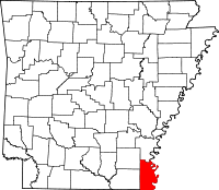 Map of Arkansas highlighting Chicot County.svg
