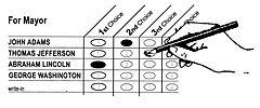 Hand marking ranked ballot.JPG