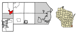 Location of Waterford in Racine County, Wisconsin.