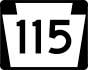 Pennsylvania Route 115 marker