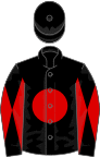 Black, red disc, diabolo on sleeves