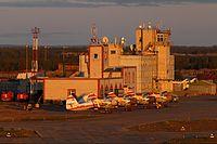 Naryan-Mar Airport during midnight sun (June 2014).jpg