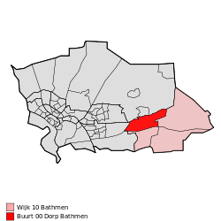 Location of Bathmen in the municipality of Deventer.