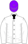 White, violet cap