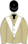 Beige, white chevron, black cap