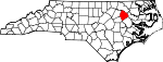 State map highlighting Edgecombe County