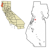 Location of Blue Lake in Humboldt County, California.