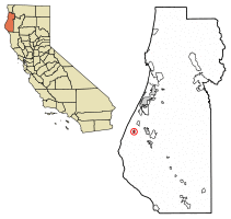 Location of Ferndale in Humboldt County, California