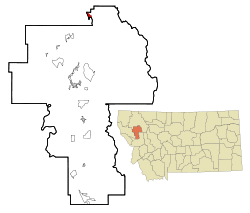 Location of Woods Bay, Montana