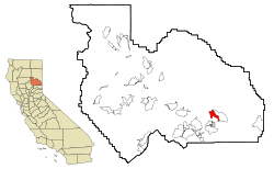 Location in Plumas County and the state of California