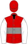 Red, grey hoop, white sleeves