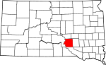 State map highlighting Brule County