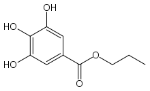 Structural formula of propyl gallate