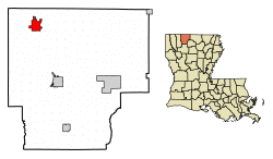 Location of Haynesville in Claiborne Parish, Louisiana.