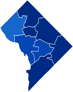 District of Columbia presidential election results by ward, 2004.svg