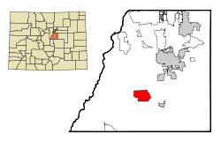Location of the Perry Park CDP in Douglas County, Colorado.