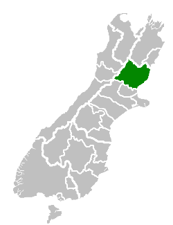 Location of the Hurunui District within the South Island