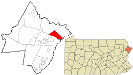 Location in Pike County and the state of Pennsylvania.