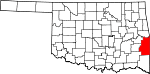 State map highlighting Le Flore County