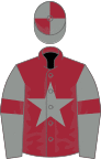 Maroon, Grey star, Grey sleeves, Maroon armlets, quartered cap