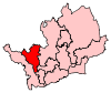 A medium-sized constituency. It is slightly to the northwest of the centre of the county.