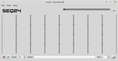 The default window of Seq24 0.9.3, running on Linux Mint 20 Xfce