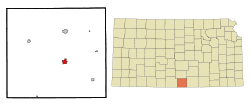 Location within Harper County and Kansas