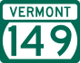 Vermont Route 149 marker