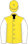 Yellow, white sleeves, yellow cap