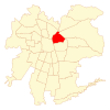 Map of Providencia commune within Greater Santiago