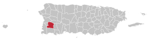 Map of Puerto Rico highlighting San Germán Municipality
