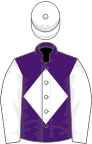 Purple, white diamond, sleeves and cap