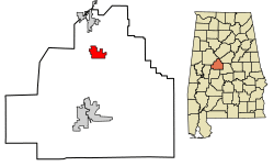 Location of West Blocton in Bibb County, Alabama.