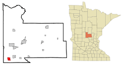 Location of Upsala, Minnesota