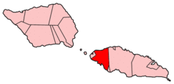 Map of Samoa showing A'ana district