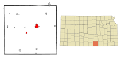 Location within Sumner County and Kansas