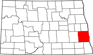 Map of North Dakota highlighting Cass County